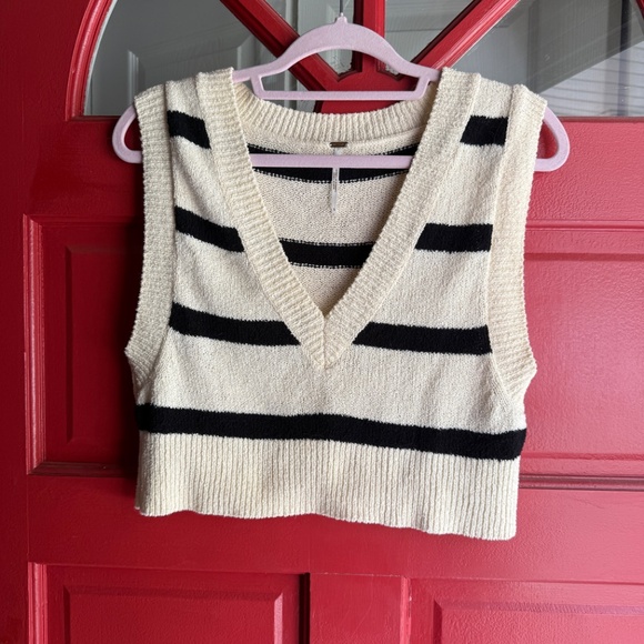 Free People Santa Monica Vest in Black & White Combo - Picture 5 of 5